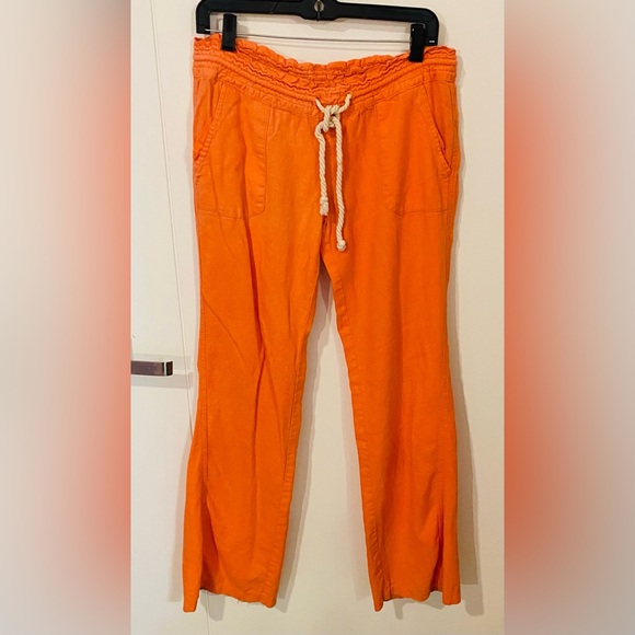 ๐5/$50 Roxy Orange Drawstring Elastic Waist Lounge Pants - Picture 2 of 8